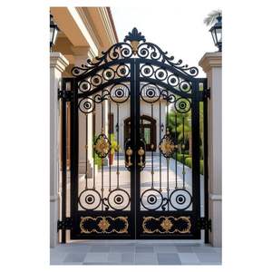 定制设计的车道入口锻铁门，采用精美的花纹和自动系统，适用于车道入口 - Product Image 1