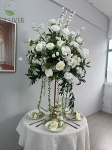 Fleurs de soie les plus vendues pour la décoration de mariage, signe de <span class=keywords><strong>chemin</strong></span> européen, boule de fleurs, fleurs de mariage pour la salle de réception de mariage, fleurs pour les tables d'événements - Product Image 4