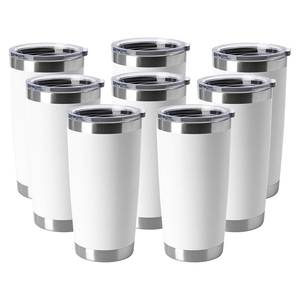 Magnetic Lid Slider Wholesale 20oz Powder Coated Stainless Steel Double Wall Insulated Vacuum Coffee Tumbler 6-12hr <b>Thermal</b> - Product Image 4