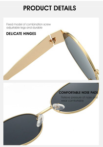 Gafas de Sol Modernas 2025 para Hombre y Mujer, Montura Ovalada de Metal Pequeña, Lentes <span class=keywords><strong>Rosas</strong></span>, Gafas de Moda Personalizadas - Product Image 4