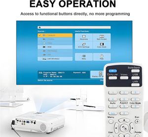 Télécommande de <span class=keywords><strong>projecteur</strong></span> uniquement pour les projecteurs <span class=keywords><strong>Epson</strong></span> LCD Home Cinema, Powerlite, EB-,EX,VS, H, BrightLink, EMP- Series - Product Image 3