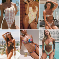 Toptan Sıcak Satış Kadın Plaj Giysisi Bikini Tek Parça Mayo Yüksek Bel Seksi Mayo Stok Karışık Rastgele Gönderim
