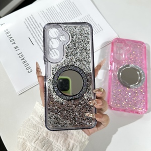 Funda de Teléfono Irrompible de TPU+PC con Soporte de Espejo Giratorio y Resina Epoxi Brillante, Nueva Tendencia 2026 para MOTO EDGE 70 <span class=keywords><strong>Fusion</strong></span> 5G - Product Image 2