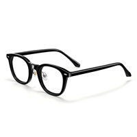 GG6051F Monture de lunettes unisexe en acétate à petit index, forme pleine monture, tendance, polyvalente, noire, qui sublime les visages nus
