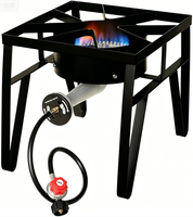 Réchaud portable à gaz propane haute puissance 200K BTU, léger, pour extérieur, avec contrôle de la flamme bleue réglable, en fonte robuste, kit complet