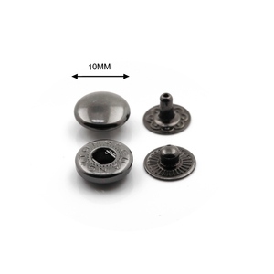 Bán Buôn Gunmetal Bạc Màu 10Mm Huy Hiệu Nút Với Snap Cho Túi Phụ Kiện Snap Fastener Kim Loại Snap Nút - Product Image 2