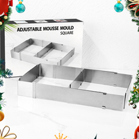 Accessoires de pâtisserie, moule à mousse rectangulaire réglable en acier inoxydable