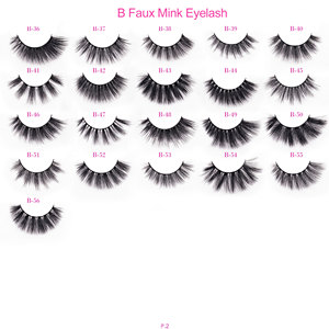 B23 thin strip lashes false eyelashes mink eyelashes synthetic supplier - Product Image 4