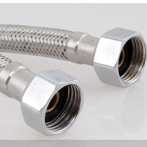 Tuyau flexible tressé en acier inoxydable 304 à double extrémité, vente en gros d'usine, pour entrée d'eau chaude/froide à 4 points pour toilettes, pour plomberie - Product Image 4