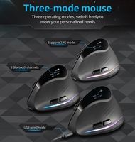 Souris verticale sans fil F-35C BT avec écran, rechargeable, 4000 DPI, 7 boutons, souris ergonomique verticale pour ordinateur portable PC