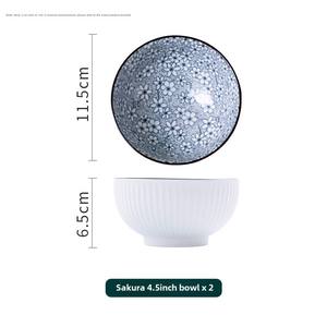 Juego de vajilla de cerámica Sakura japonesa de estilo japonés de lujo, ensaladeras de porcelana aptas para lavavajillas - Product Image 6