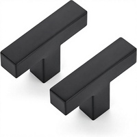 Poignées d'armoire en acier inoxydable de haute qualité, noires, lot de 2, poignées de cuisine de 2 pouces, poignées de tiroir à trou unique, pour commode