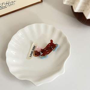 En gros, pinces à cheveux mignonnes à pois personnalisées motif <span class=keywords><strong>Teckel</strong></span>, pinces bec de canard pour filles, épingles à frange latérale, épingles à cheveux en acétate pour accessoires de coiffure - Product Image 6