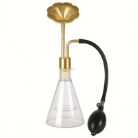 Flacon de parfum testeur en verre doré pour huiles essentielles, café et arômes, avec pompe en aluminium
