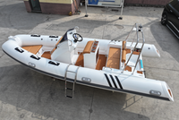 Bateau pneumatique à ribs 580, épaisseur PVC Hypalon 1,2 mm, coque rigide en fibre de verre, yacht sportif stable, capacité 6 personnes, pêche sportive