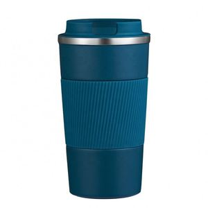 Custom Vacuum Double Wall Stainless Steel Coffee Cup Silicone Sleeve and Lid - Product Image 2