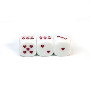 Dados de Acrílico Rojos y Blancos con Puntos en Forma de Corazón, Dados Personalizados de 25 mm con Patrón de Amor de Colores para Juegos de Mesa Familiares - Product Image 3