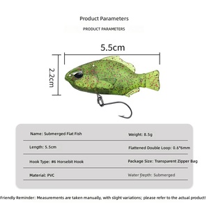Señuelo de plástico blando ABS Pre Rigged Swimbait Bluegill con anzuelo para pesca de lubina y crappie en ríos y lagos al por mayor - Product Image 4
