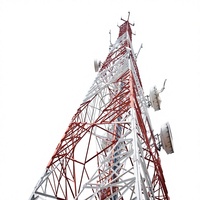 Menara Telekomunikasi Baja Sudut Empat Kaki Standar Tinggi Anti Karat