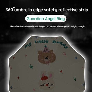 Paraguas para niños de doble propósito con función de seguridad antirrebote automática y Cartoona - Product Image 4