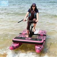 Vélo aquatique SUP à plancher plat 1 place, cadre en aluminium avec plateforme flottante avant, faible résistance pour lac, rangement facile, de Chine Lumark