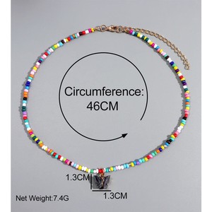 Multi Color Glass Charm Luxury Woman Lady Best Friend Colliers papillon Couple Friendship Necklaces Necklace - Product Image 4