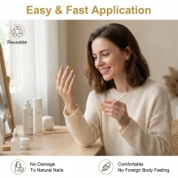 Colle pour faux ongles en acrylique de la série French Rose – Design incrusté à la main, formes carrées/amande, idéale pour le quotidien et les rendez-vous
