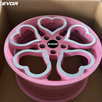 Velg Racing EVOR Laris Manis Custom 5 Lubang Bentuk Hati Warna Pink Ukuran 19/20/21/22/23 Inch Bahan Aluminium Alloy untuk BMW Audi Forged Wheels