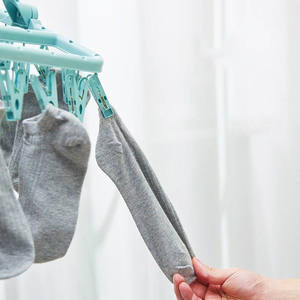 DS5208 Clip a goccia appendiabiti stendibiancheria per stendere calzini asciugamani per vestiti guanti appendiabiti in plastica con 32 Clip - Product Image 4