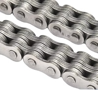 Chaîne à rouleaux industrielle à double rangée à pointe acérée, roue à chaîne 08B 10A, chaîne de transmission à rouleaux à dents de scie simple ou double face pour convoyeur