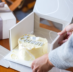 Caixas de Bolo Retangulares Personalizáveis e Recicláveis com Janelas Transparentes e Alças para Lanches, Piqueniques e Reuniões - Product Image 3