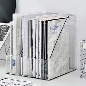 Transparent Acrylic Bookend <b>File</b> <b>Organizer</b> A4 Desk Storage Box For Office Home Use - Product Image 1