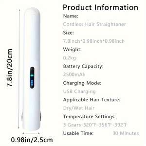 Professionnel 480 degrés double usage PTC chauffage en céramique fer <span class=keywords><strong>plat</strong></span> Mini lisseur à cheveux affichage LED USB puissance outils de coiffure - Product Image 6