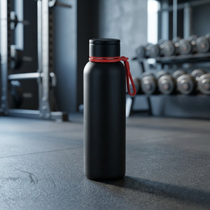 Schwarze Edelstahl-Vakuumflasche 900ml Isolierte Wasserflasche Auslaufsicher Thermoskanne 12-24 Stunden Wärmeerhaltung für Reisen und Fitness - Product Image 1
