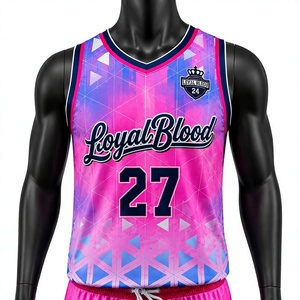 Conjunto de camiseta de baloncesto LoyalBlood para hombre, cuello en V, sin mangas, estampado sublimado, uniformes deportivos de secado rápido para adultos, todas las estaciones - Product Image 3