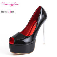 Nouvelles Chaussures Sexy de Soirée pour Femme, Plateforme Creuse, Bout Ouvert, Talons Aiguilles Romaines, Grande Taille 46, 14 cm