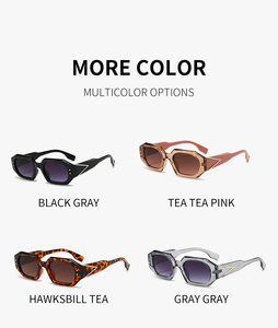 แว่นกันแดดทรงหกเหลี่ยมแฟชั่นใหม่ล่าสุด รุ่น Unisex กรอบ PC เลนส์ UV400 รับทำโลโก้ มีให้เลือก 10 สี - Product Image 6