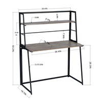 Table d'ordinateur Portable entièrement assemblée, petit bureau pliable en noyer, gain de place, avec crochets