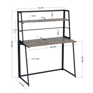 Bàn Gấp Máy Tính Xách Tay Với <span class=keywords><strong>Hutch</strong></span> Đầy Đủ Lắp Ráp Máy Tính Xách Tay PC Bàn Nhỏ Tiết Kiệm Không Gian - Product Image 5