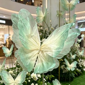 Flores de Seda de Mariposa Simuladas, Cinta Luminosa de Organza para Lámparas, Decoración de Escaparates de Centros Comerciales, Decoración de Bodas - Product Image 1