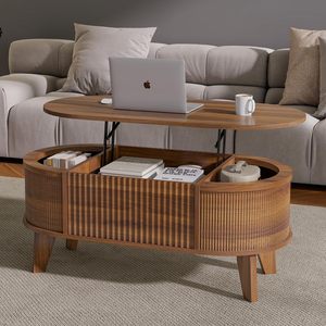 Table basse relevable moderne SENYU avec rangement, structure en bois, design mi-siècle, meubles de salon - Product Image 1