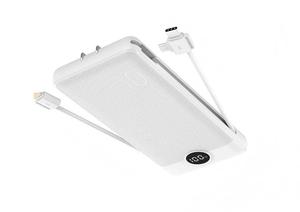 <span class=keywords><strong>Batterie</strong></span> <span class=keywords><strong>externe</strong></span> portable ultra-mince 10000 mAh à charge rapide avec câbles USB et Type-C intégrés - Product Image 5