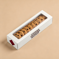Boîte à biscuits personnalisée en carton blanc de qualité alimentaire avec fenêtre, production en 72h, emballage de boulangerie recyclable