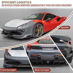 Upgrade auf Pista-Style PP-Material Bodykit für Ferrari 488 GTB Spider Body-Kit Frontstoßstangenlippe Seitenschweller Hinterer Kotflügel Lufteinlass - Product Image 4