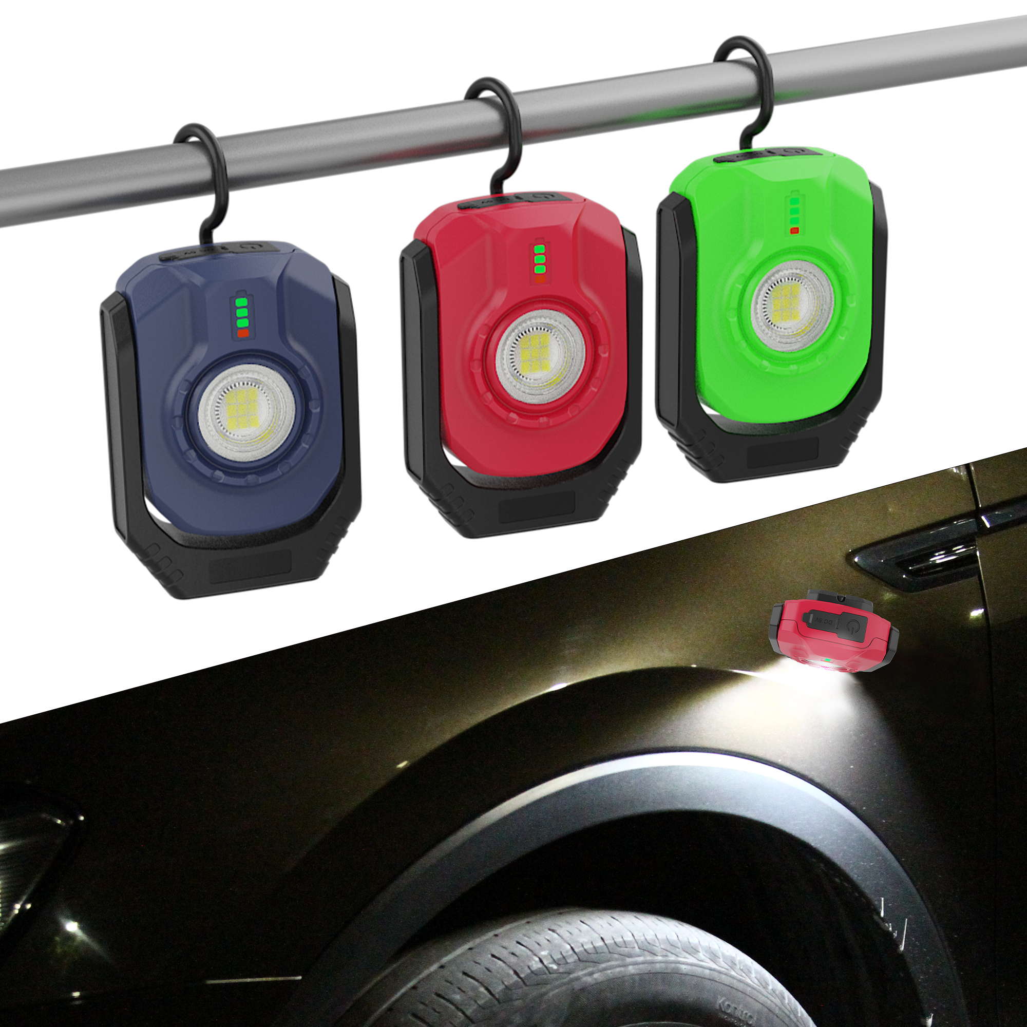 Mini COB Pocket Flashlight 160lm/400lm Switchable LED Work Light 10H Runtime IP54 Waterproof Factory Direct