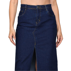 Minifalda de Mezclilla de Cintura Alta con Bolsillos para Mujer, Falda Casual y Ajustada para Moda Urbana, Faldas Midi - Product Image 1