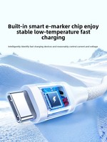 Câble de données USB-C vers USB-C double tête UGREEN L518 240W à charge rapide PD en nylon pour iPhone 15, MacBook 17 pouces, iPad Pro