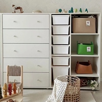 Armoire à tiroirs modulaire moderne en pin massif pour le rangement des jouets et des vêtements des enfants, meubles écologiques