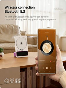 Nouveau modèle 2026 Lecteur <span class=keywords><strong>CD</strong></span> multifonction C30 avec transmetteur Bluetooth, <span class=keywords><strong>radio</strong></span> FM USB et télécommande – Lecteur de musique domestique - Product Image 6