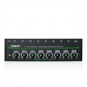 8-Channel Stereo Headphone <strong>Amplifier</strong> with Dynamic RGB Lights Mini Metal <strong>Body</strong> and 8 Independent Volume Controls for Studio KTV - Product Image 5